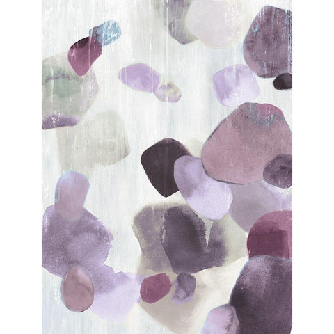 Shadow Pebbles II Lavender Version Black Modern Wood Framed Art Print with Double Matting by PI Studio