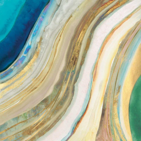 Agate I White Modern Wood Framed Art Print with Double Matting by PI Gallery