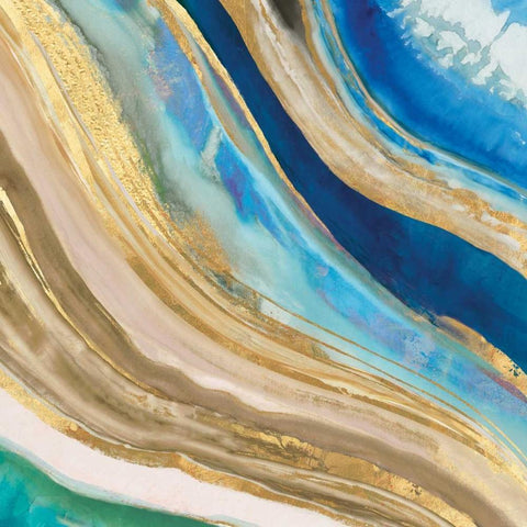 Agate II Black Modern Wood Framed Art Print by PI Gallery