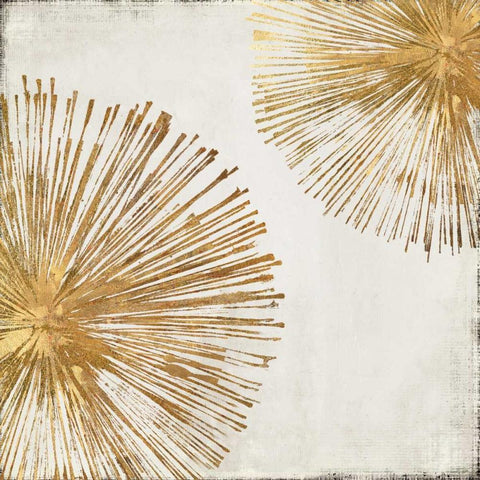 Gold Star I White Modern Wood Framed Art Print by PI Galerie