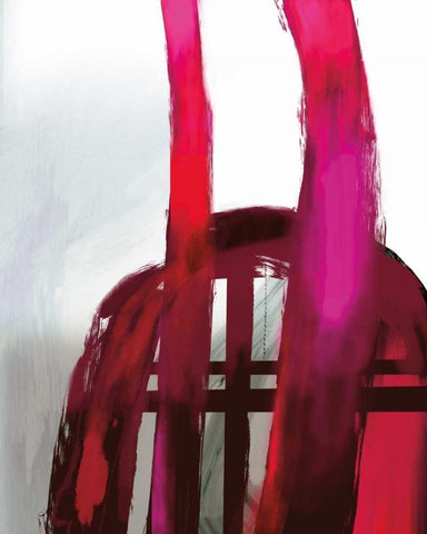 Fuschia II White Modern Wood Framed Art Print with Double Matting by PI Galerie