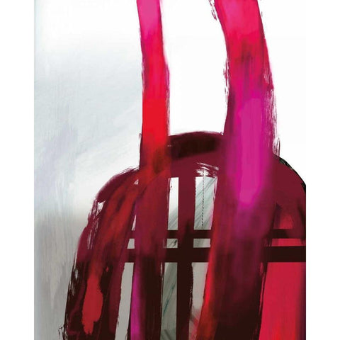 Fuschia II White Modern Wood Framed Art Print by PI Galerie
