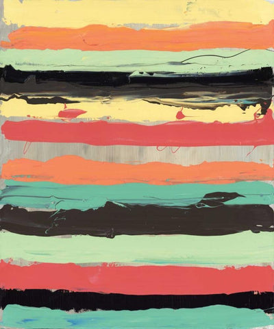 Alt Stripes II Black Ornate Wood Framed Art Print with Double Matting by PI Gallery