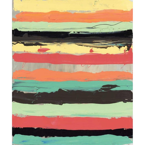 Alt Stripes II Black Modern Wood Framed Art Print by PI Gallery