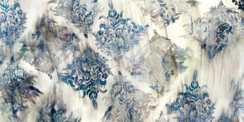 Lucid Damask I White Modern Wood Framed Art Print with Double Matting by PI Galerie