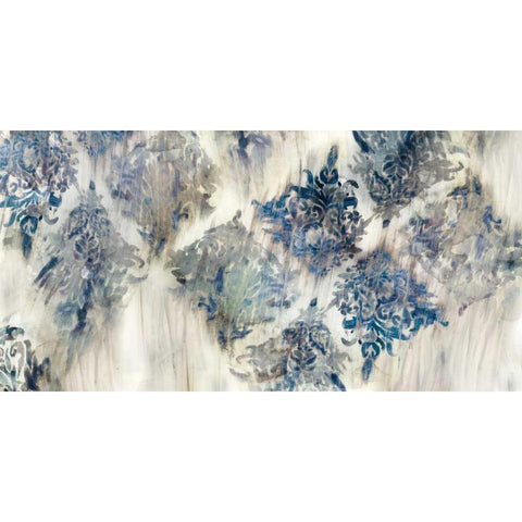 Lucid Damask II Black Modern Wood Framed Art Print with Double Matting by PI Galerie