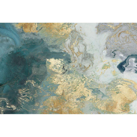 Ocean Splash II Gold Ornate Wood Framed Art Print with Double Matting by PI Studio