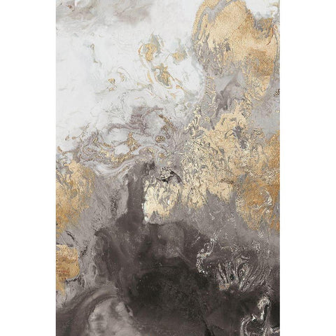 Ocean Splash II Grey Version Gold Ornate Wood Framed Art Print with Double Matting by PI Studio