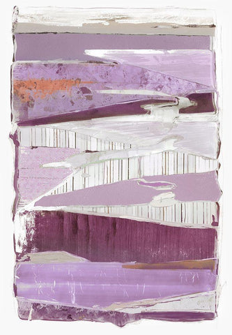 Collage IV Lavender Version White Modern Wood Framed Art Print with Double Matting by PI Studio