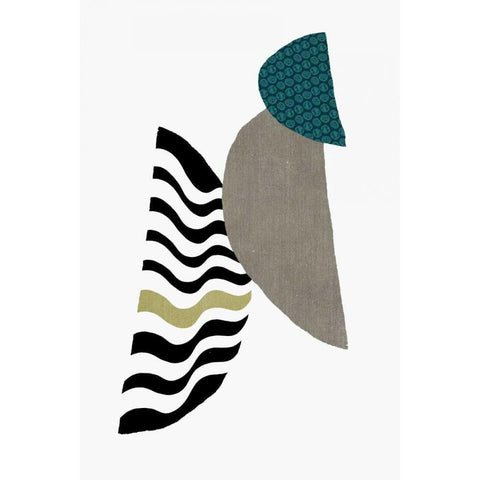 Wave White Modern Wood Framed Art Print by PI Studio