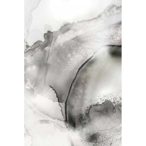 Mint Bubbles II Grey Version Black Modern Wood Framed Art Print with Double Matting by PI Studio