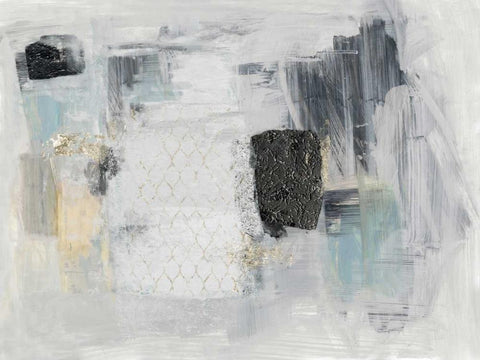 Baroque Abstract I Black Ornate Wood Framed Art Print with Double Matting by PI Studio