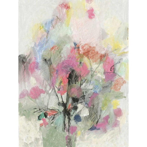 Pastel Floral I Black Modern Wood Framed Art Print by PI Studio