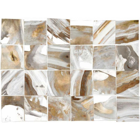 Marbled Tiles Black Modern Wood Framed Art Print by PI Studio