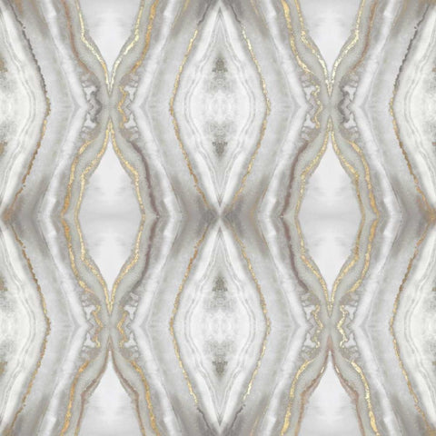 Neutral Kaleidoscope I White Modern Wood Framed Art Print with Double Matting by PI Studio