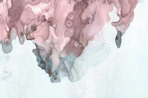 Bubblegum Pink II White Modern Wood Framed Art Print with Double Matting by PI Studio