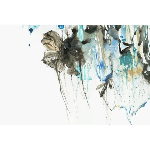 Water Splash I White Modern Wood Framed Art Print by PI Studio