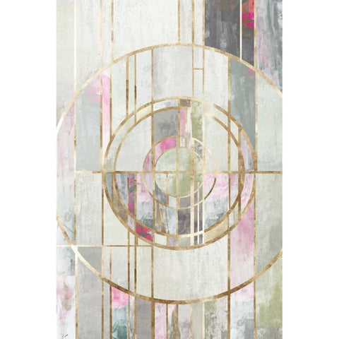 Blush Deco I Black Modern Wood Framed Art Print with Double Matting by PI Studio