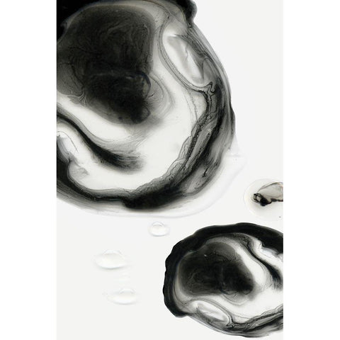 Neutral Blobs III Black Modern Wood Framed Art Print with Double Matting by PI Studio