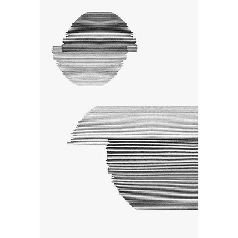Gray on Gray I Black Modern Wood Framed Art Print with Double Matting by PI Studio