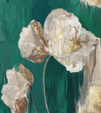 Golden Tulip White Modern Wood Framed Art Print with Double Matting by PI Studio