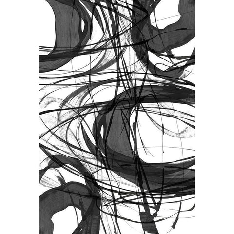 Swirling I Black Modern Wood Framed Art Print by PI Studio