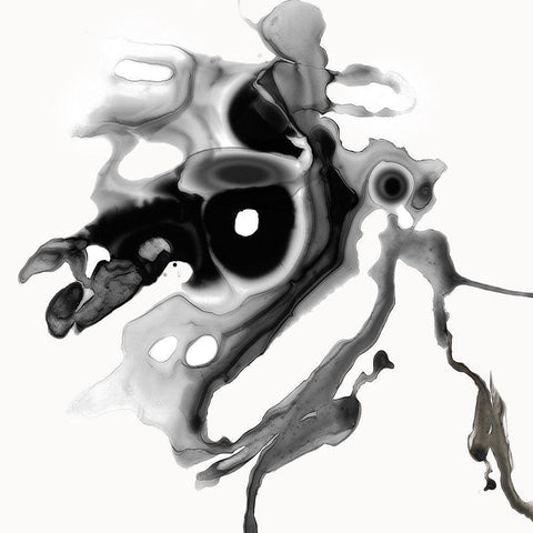 Rorschach I White Modern Wood Framed Art Print by PI Studio