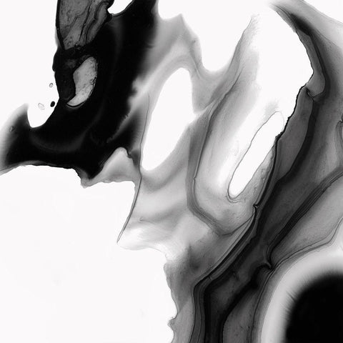 Rorschach III White Modern Wood Framed Art Print by PI Studio
