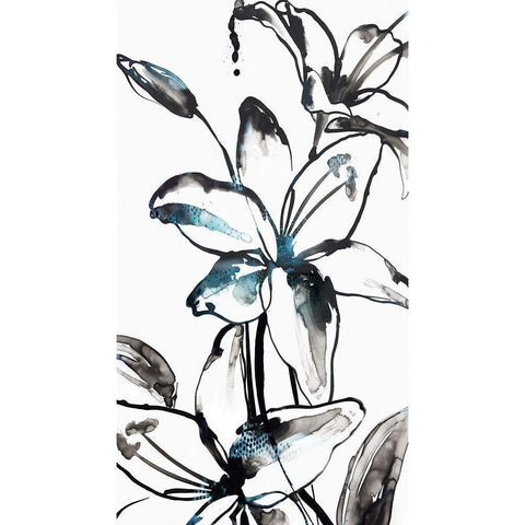 Wild Lily II White Modern Wood Framed Art Print by PI Studio