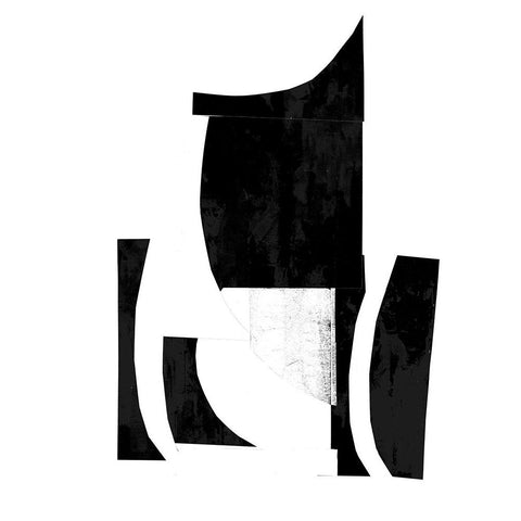 Slashed I  Black Modern Wood Framed Art Print with Double Matting by PI Studio