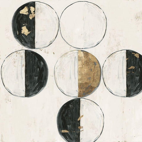 Golden Circumference  White Modern Wood Framed Art Print with Double Matting by Isabelle Z