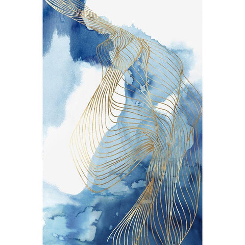 Celestial Blue II   Gold Ornate Wood Framed Art Print with Double Matting by PI Studio