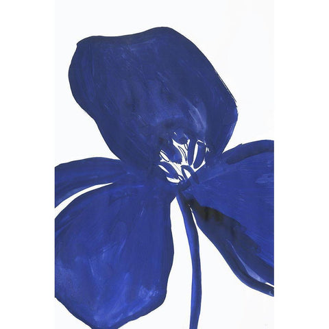 Indigo Petal II  Black Modern Wood Framed Art Print by PI Studio