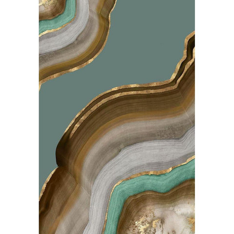 Agate Earth Tones I White Modern Wood Framed Art Print by PI Studio