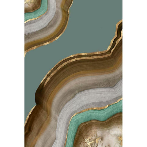 Agate Earth Tones I Gold Ornate Wood Framed Art Print with Double Matting by PI Studio