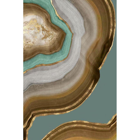 Agate Earth Tones II White Modern Wood Framed Art Print by PI Studio