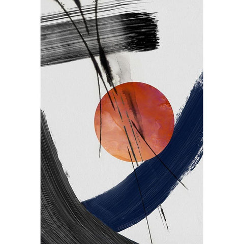 Red Sun Over Paradise I White Modern Wood Framed Art Print by PI Studio