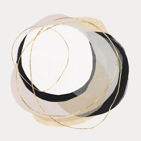 Ring of Gold I  White Modern Wood Framed Art Print by PI Studio
