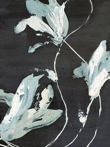 Blue Flora I  Black Ornate Wood Framed Art Print with Double Matting by PI Studio