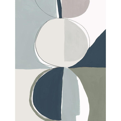 Speculate II Blue Version Black Modern Wood Framed Art Print by PI Galerie