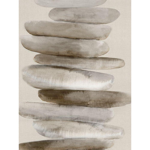 Stacked Rocks II White Modern Wood Framed Art Print by PI Studio