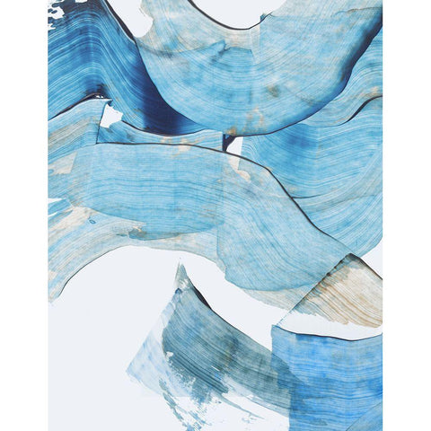 Blue Stroke I  White Modern Wood Framed Art Print by PI Studio