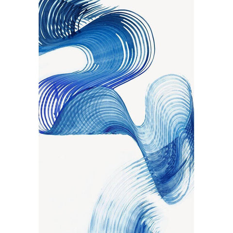 Blue Swag II White Modern Wood Framed Art Print by PI Studio