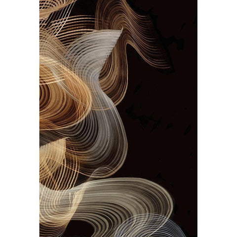 Smokey Lines Black Modern Wood Framed Art Print by PI Studio