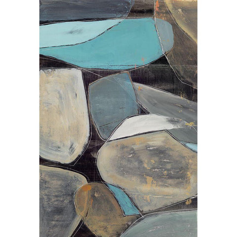 Stone Pebbles II White Modern Wood Framed Art Print by PI Studio