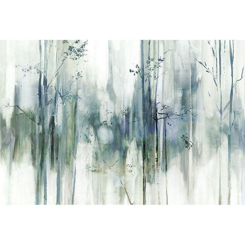 Through the Blue Forest  White Modern Wood Framed Art Print by PI Studio
