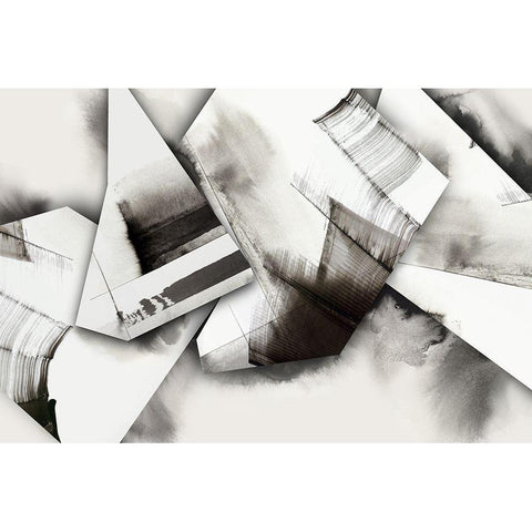 Origami Fragments  White Modern Wood Framed Art Print by PI Studio