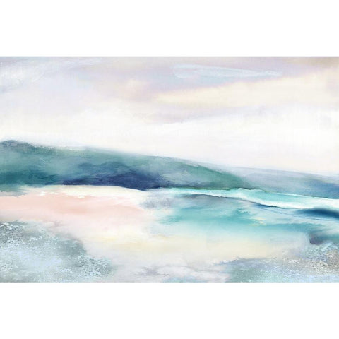 Blushing Blue Landscape  White Modern Wood Framed Art Print by PI Studio