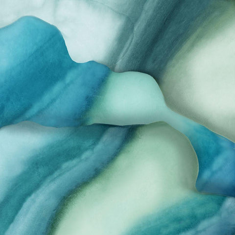Blue Shapes of Blot  White Modern Wood Framed Art Print by PI Studio
