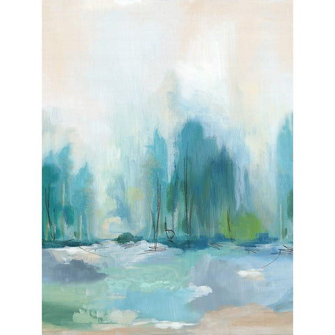 Soft Blue Landscape I  White Modern Wood Framed Art Print by PI Studio